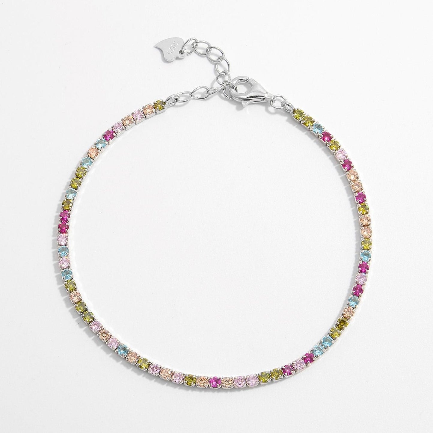 Inlaid Zircon 925 Sterling Silver Bracelet Carauana Store