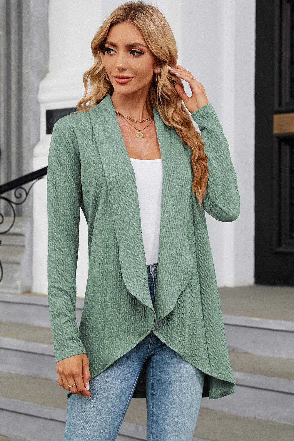 Open Front Long Sleeve Cardigan Carauana Store