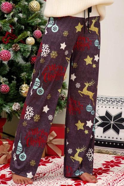 Christmas Straight Leg Pants CaRaUaNa Fashion