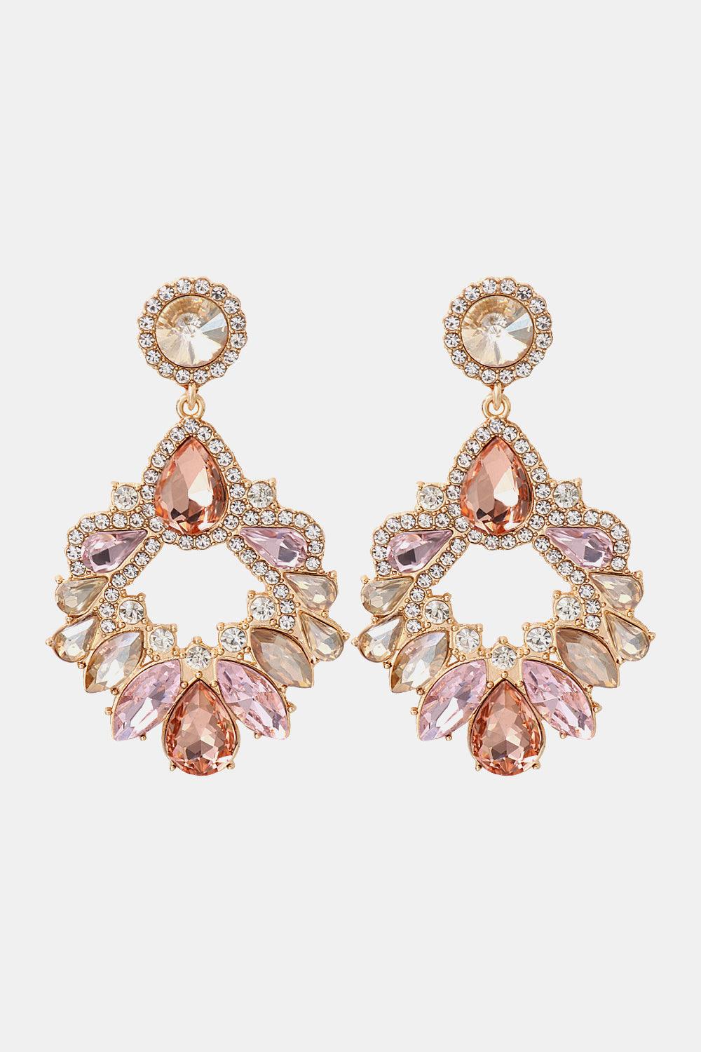 Zinc Alloy Frame Glass Stone Dangle Earrings Carauana Store