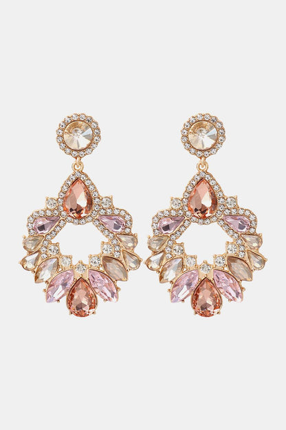 Zinc Alloy Frame Glass Stone Dangle Earrings Carauana Store