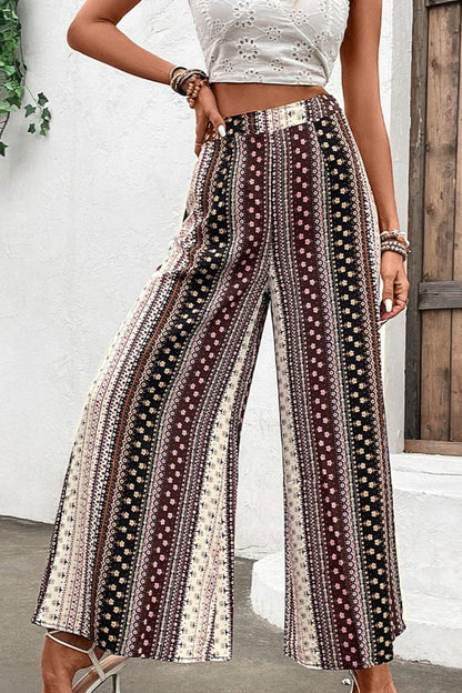 Floral High Waist Wide Leg Pants CaRaUaNa Fashion