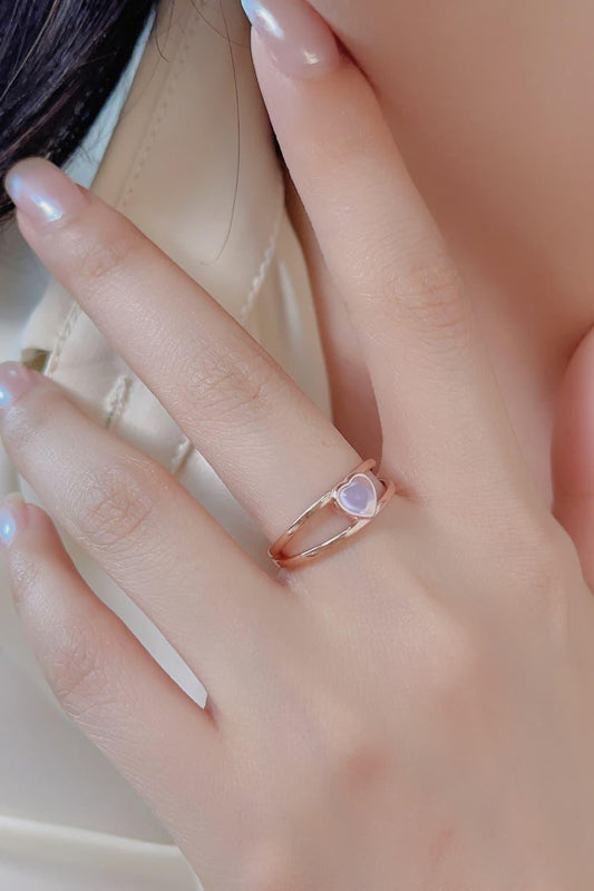Moonstone Heart 925 Sterling Silver Ring Carauana Store