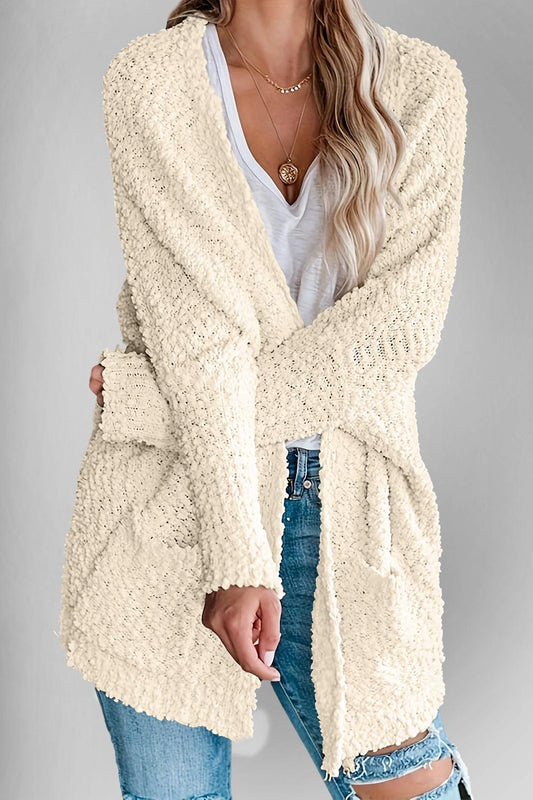 Double Take Pocketed Open Front Long Sleeve Cardigan Carauana Store