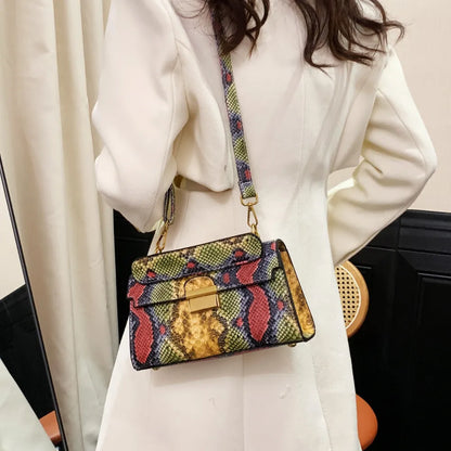 PU Leather Snakeskin Print Crossbody Bag Carauana Store