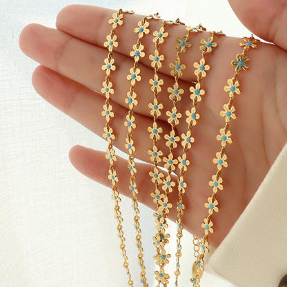 Titanium Steel Drip Oil Flower Necklace Carauana Store