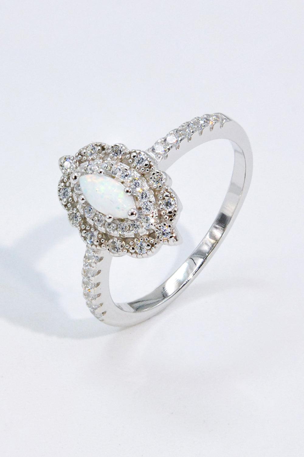 Modern Love Story Opal and Zircon Ring Carauana Store
