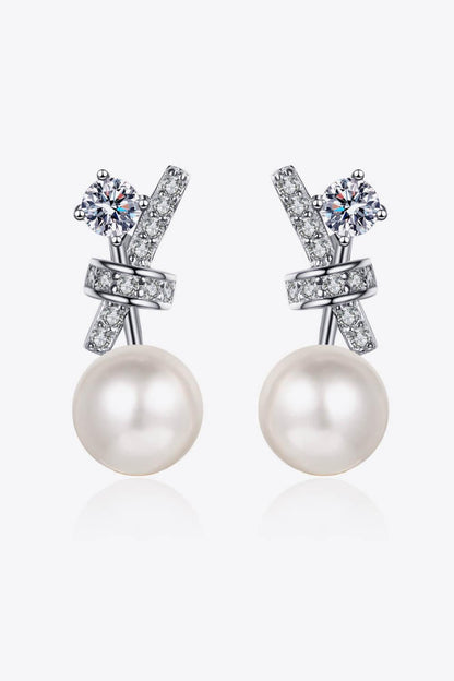 Pearl Moissanite Stud Earrings Carauana Store