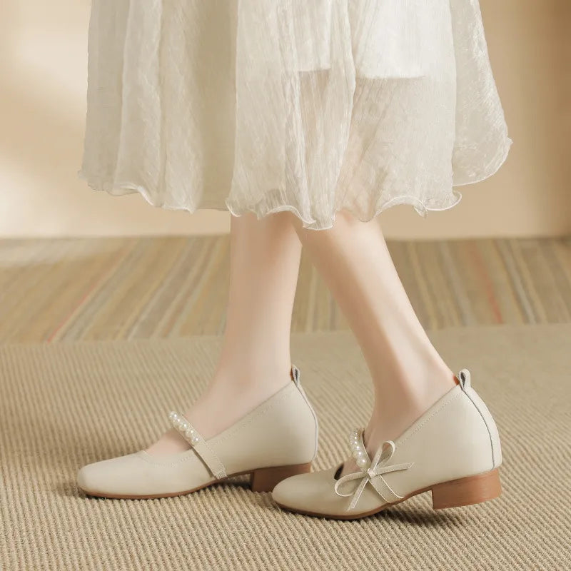 Square Toe Block Heels Pumps Carauana Store