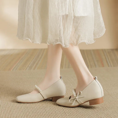 Square Toe Block Heels Pumps Carauana Store