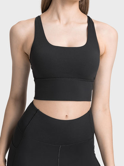 Millennia Scoop Neck Crisscross Straps Sports Bra Carauana Store
