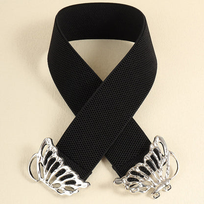 Butterfly Alloy Buckle Elastic Belt Carauana Store