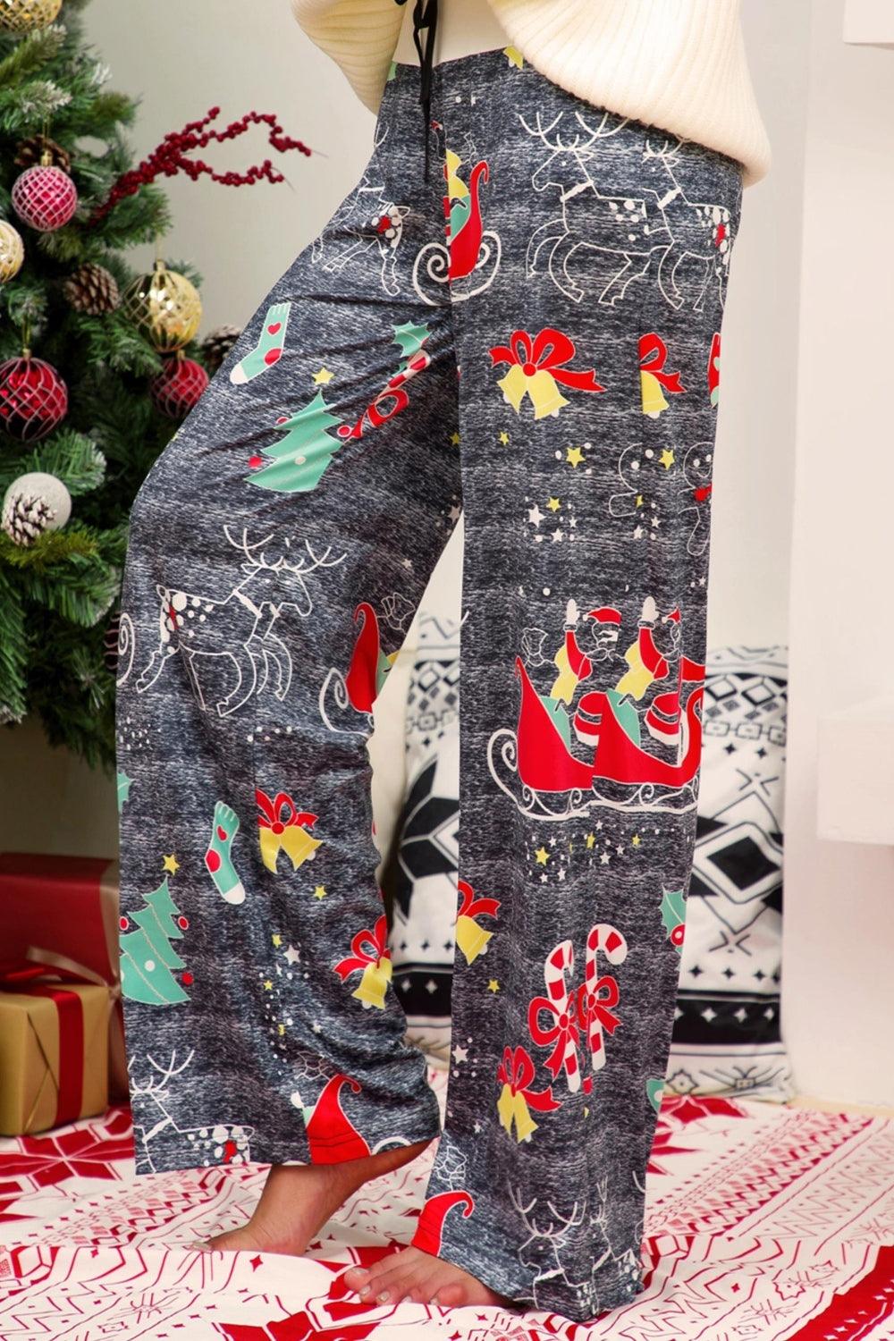 Christmas Straight Leg Pants CaRaUaNa Fashion