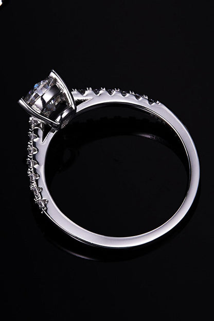 1 Carat Moissanite 925 Sterling Silver Side Stone Ring Carauana Store