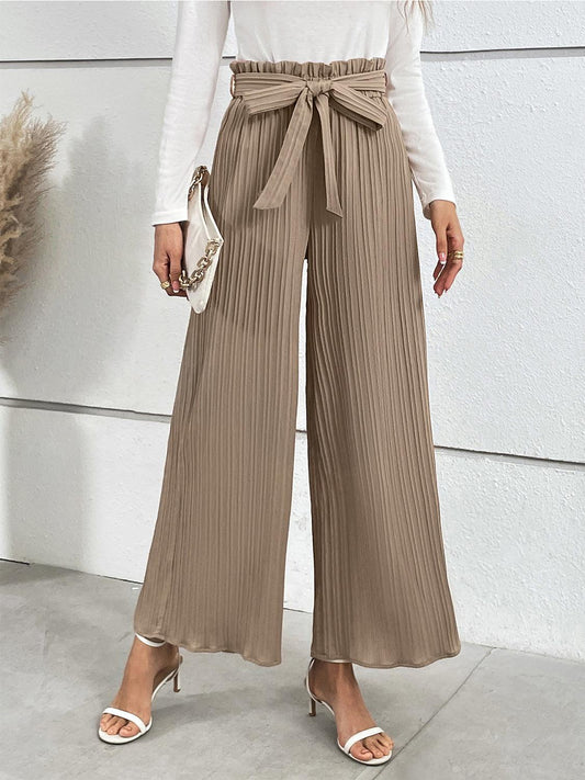 Tied Wide Leg Long Pants Carauana Store