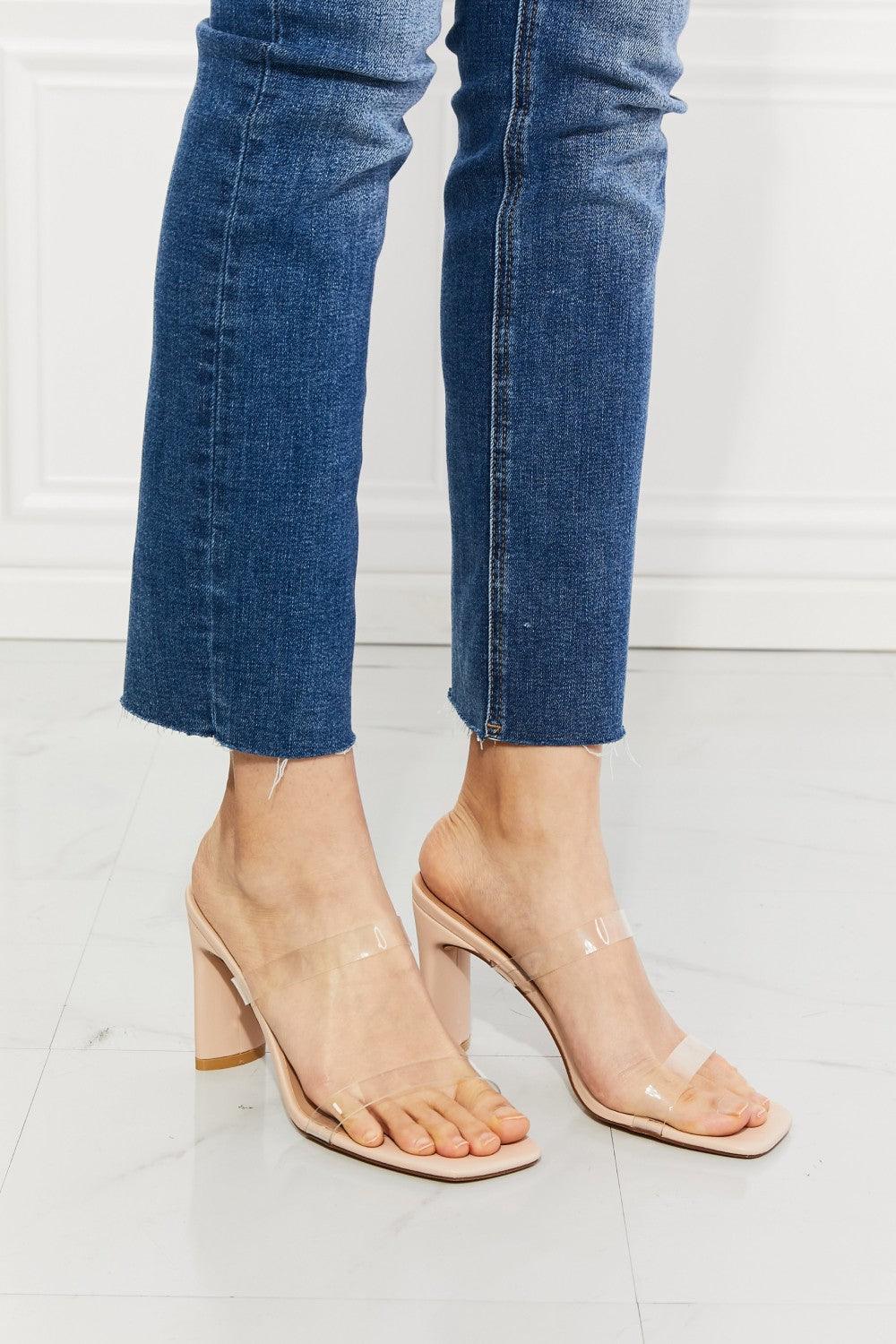 MMShoes Walking On Air Transparent Double Band Heeled Sandal Carauana Store