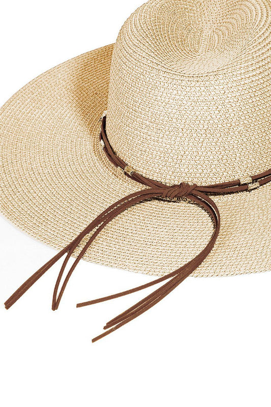Fame Rope Strap Wide Brim Weave Hat Carauana Store