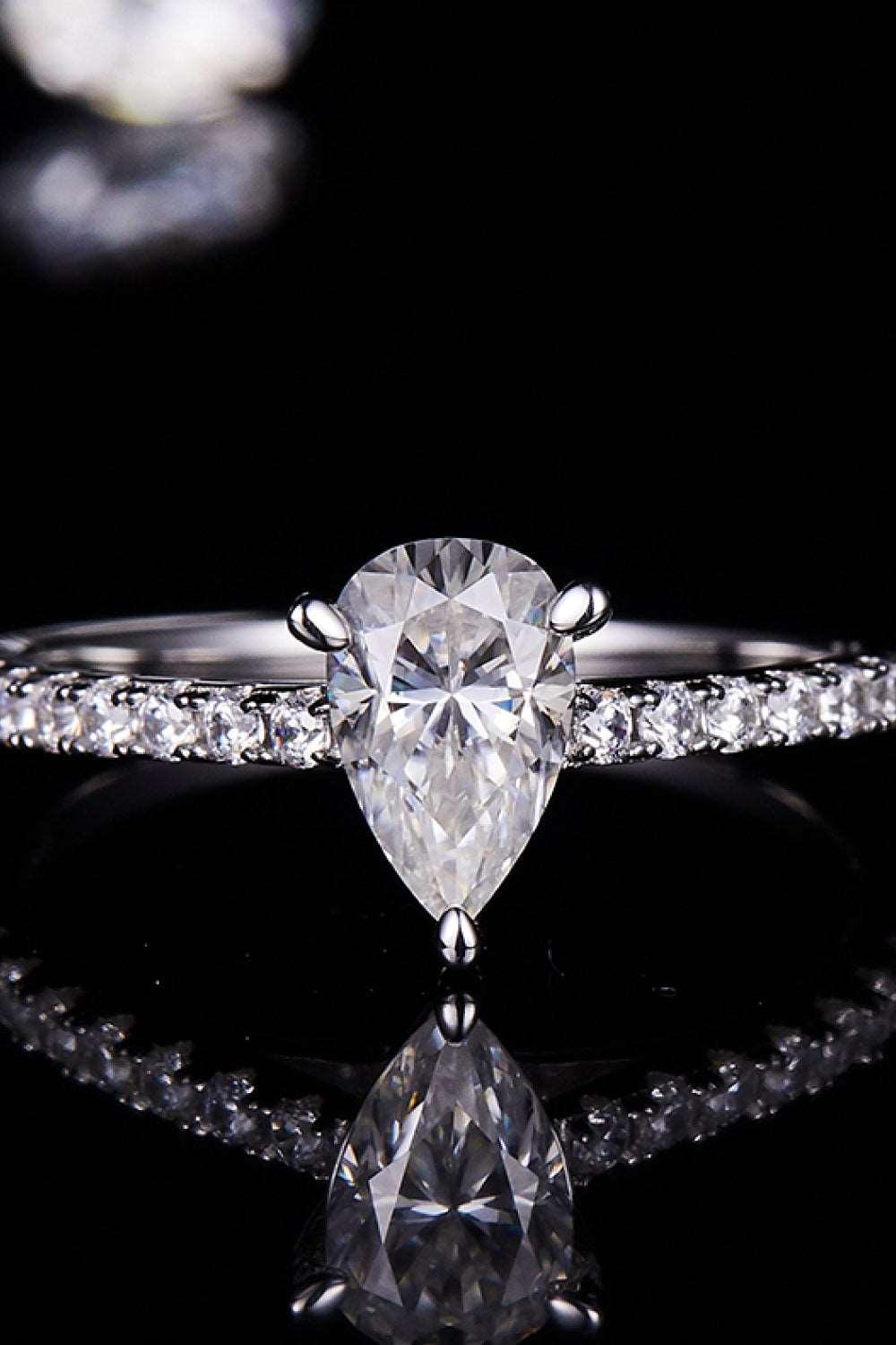1 Carat Moissanite 925 Sterling Silver Side Stone Ring Carauana Store