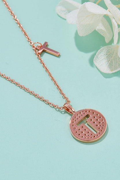 Adored Moissanite K to T Pendant Necklace CaRaUaNa Fashion