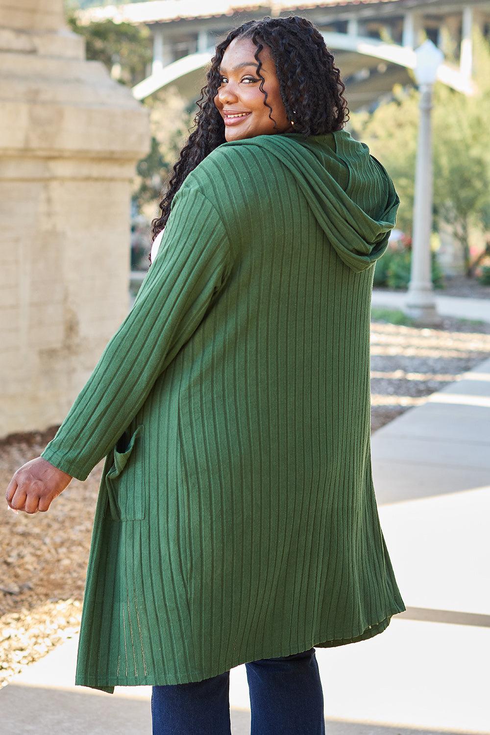 Basic Bae Full Size Hooded Sweater Cardigan Carauana Store