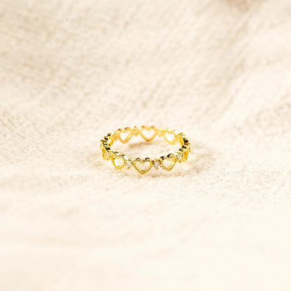 Heart Shape 18K Gold-Plated Ring Carauana Store