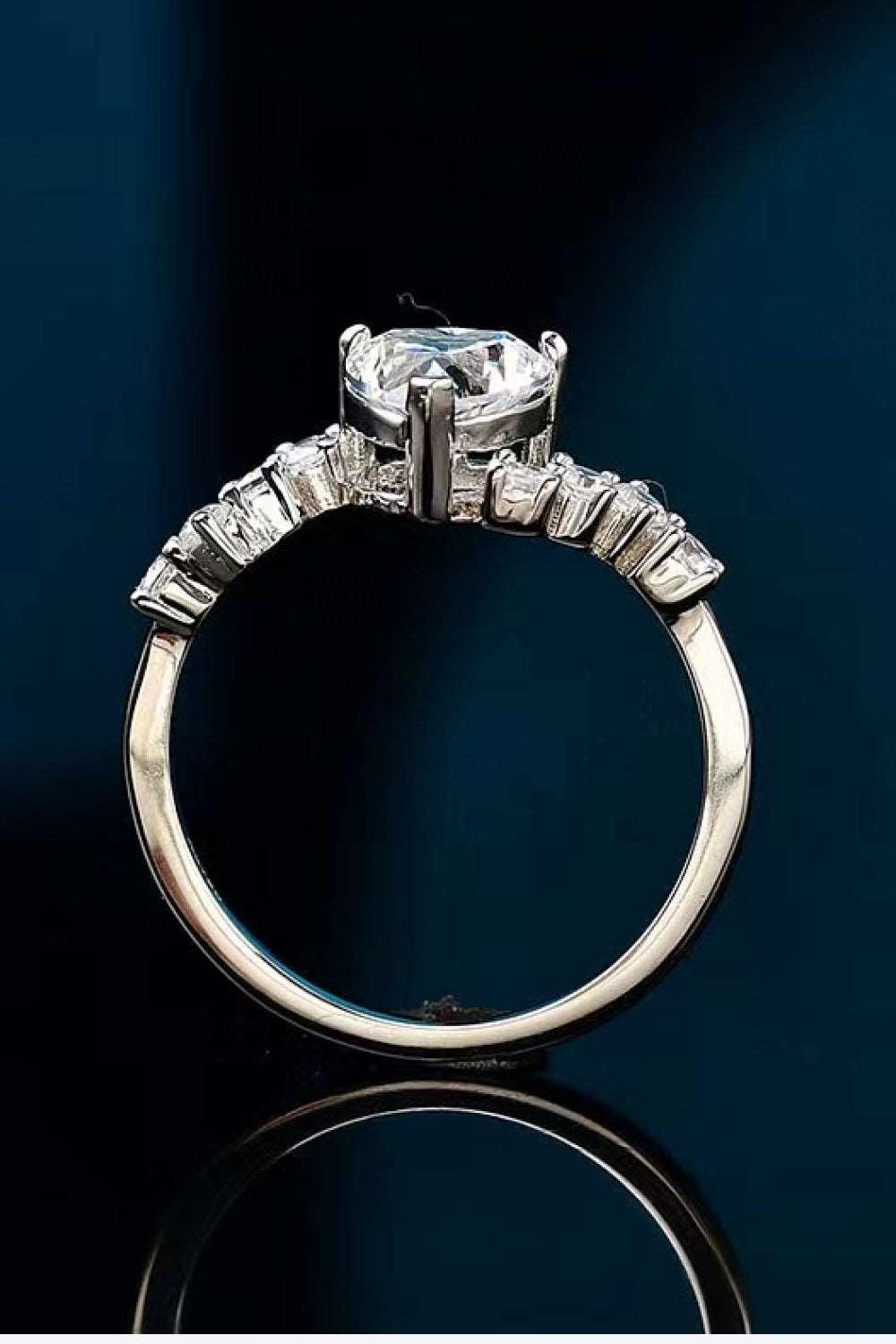 1 Carat Moissanite Heart 925 Sterling Silver Ring Carauana Store