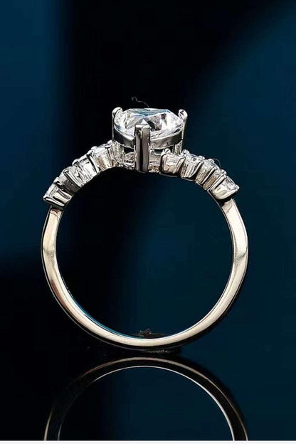 1 Carat Moissanite Heart 925 Sterling Silver Ring Carauana Store
