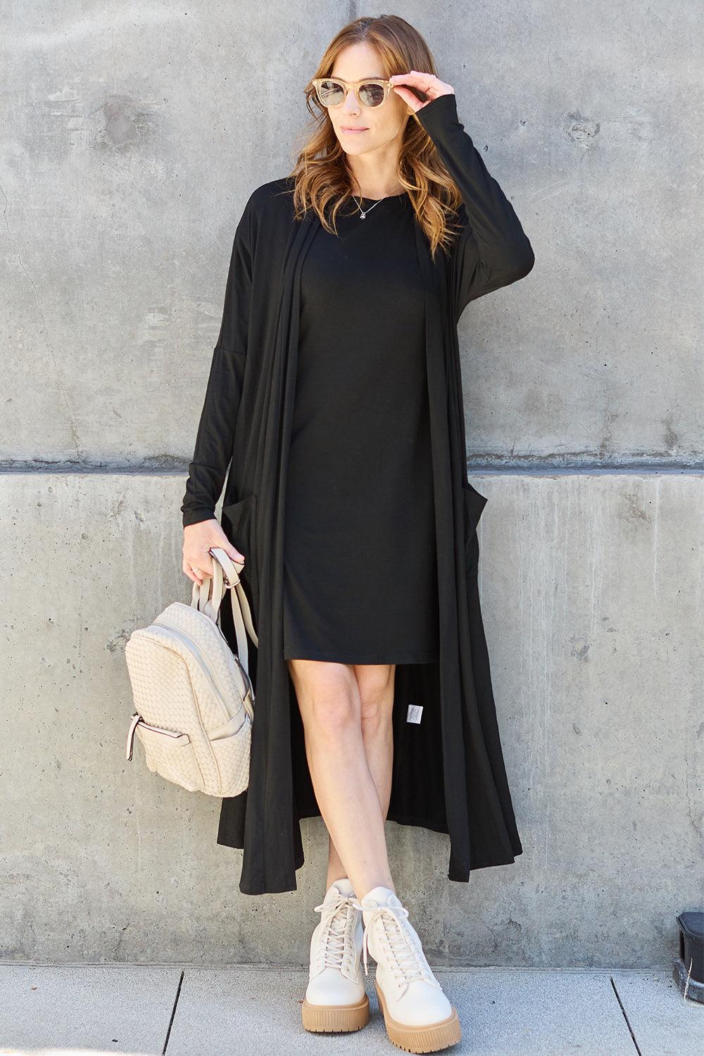 Basic Bae Full Size Open Front Long Sleeve Cover Up Carauana Store