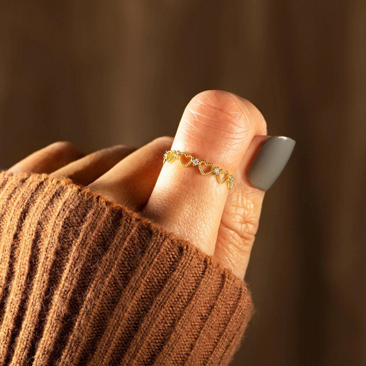 Heart Shape 18K Gold-Plated Ring Carauana Store