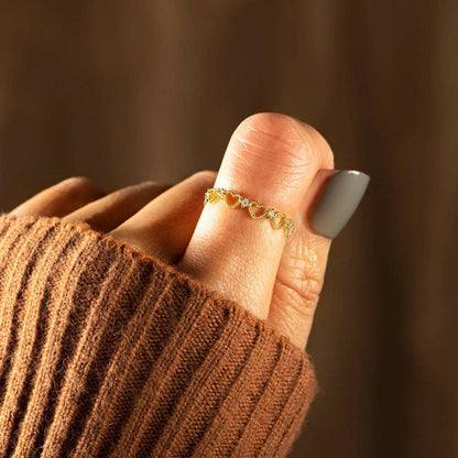 Heart Shape 18K Gold-Plated Ring Carauana Store
