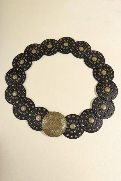 Zinc Alloy PU Disc Belt CaRaUaNa Fashion