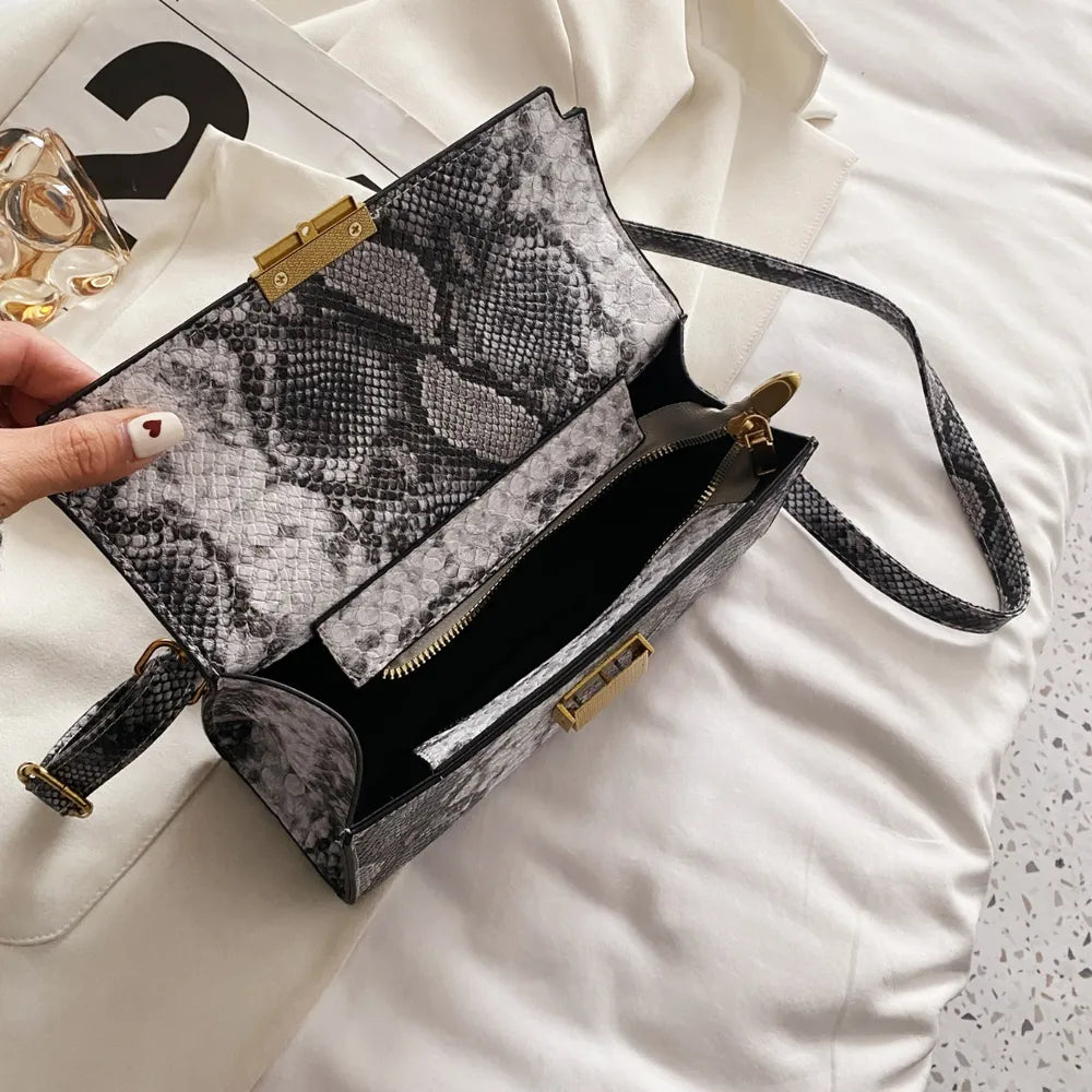 PU Leather Snakeskin Print Crossbody Bag Carauana Store