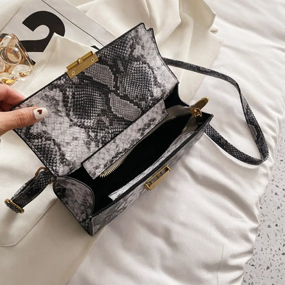PU Leather Snakeskin Print Crossbody Bag Carauana Store