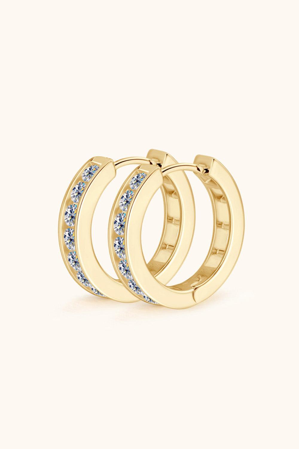 Moissanite 925 Sterling Silver Huggie Earrings Carauana Store