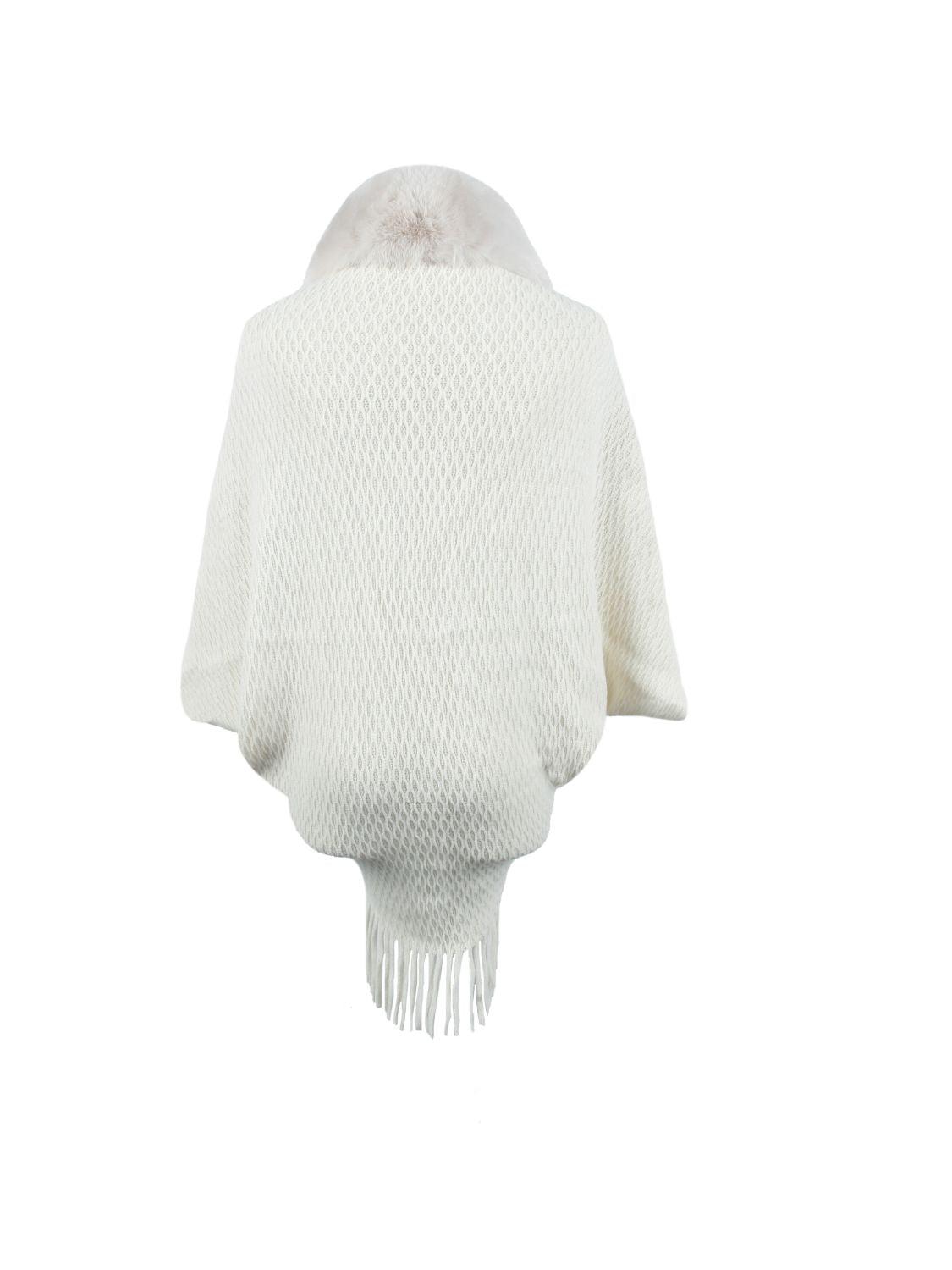 Open Front Fringe Hem Poncho Carauana Store