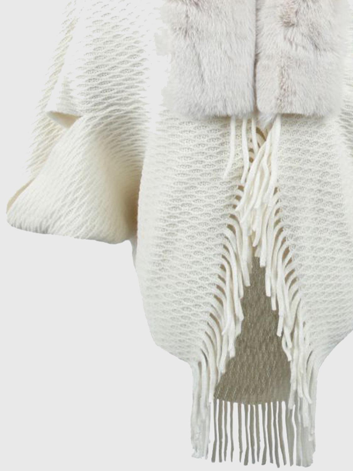 Open Front Fringe Hem Poncho Carauana Store