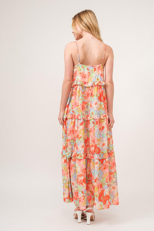 And The Why Floral Ruffled Tiered Maxi Cami Dress Carauana Store