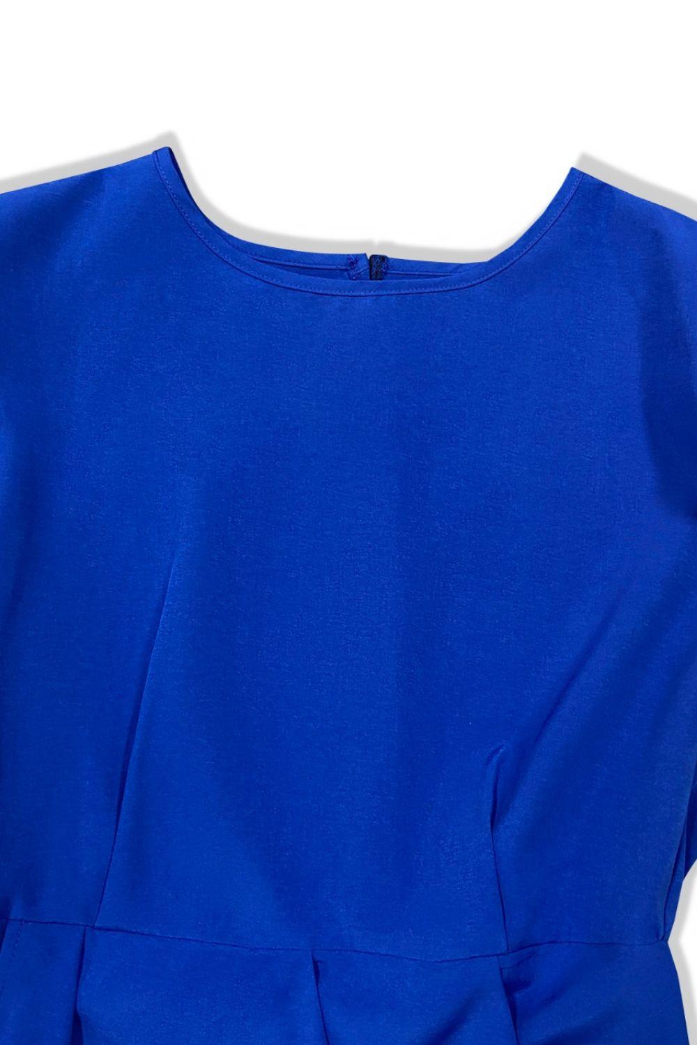 Round Neck Cap Sleeve Dress Carauana Store