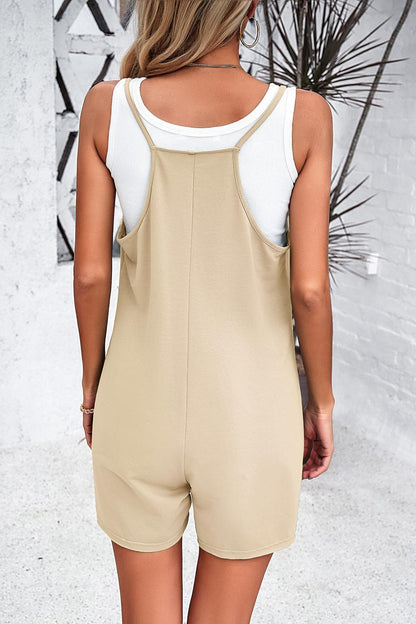 Spaghetti Strap Romper with Pockets CaRaUaNa Fashion