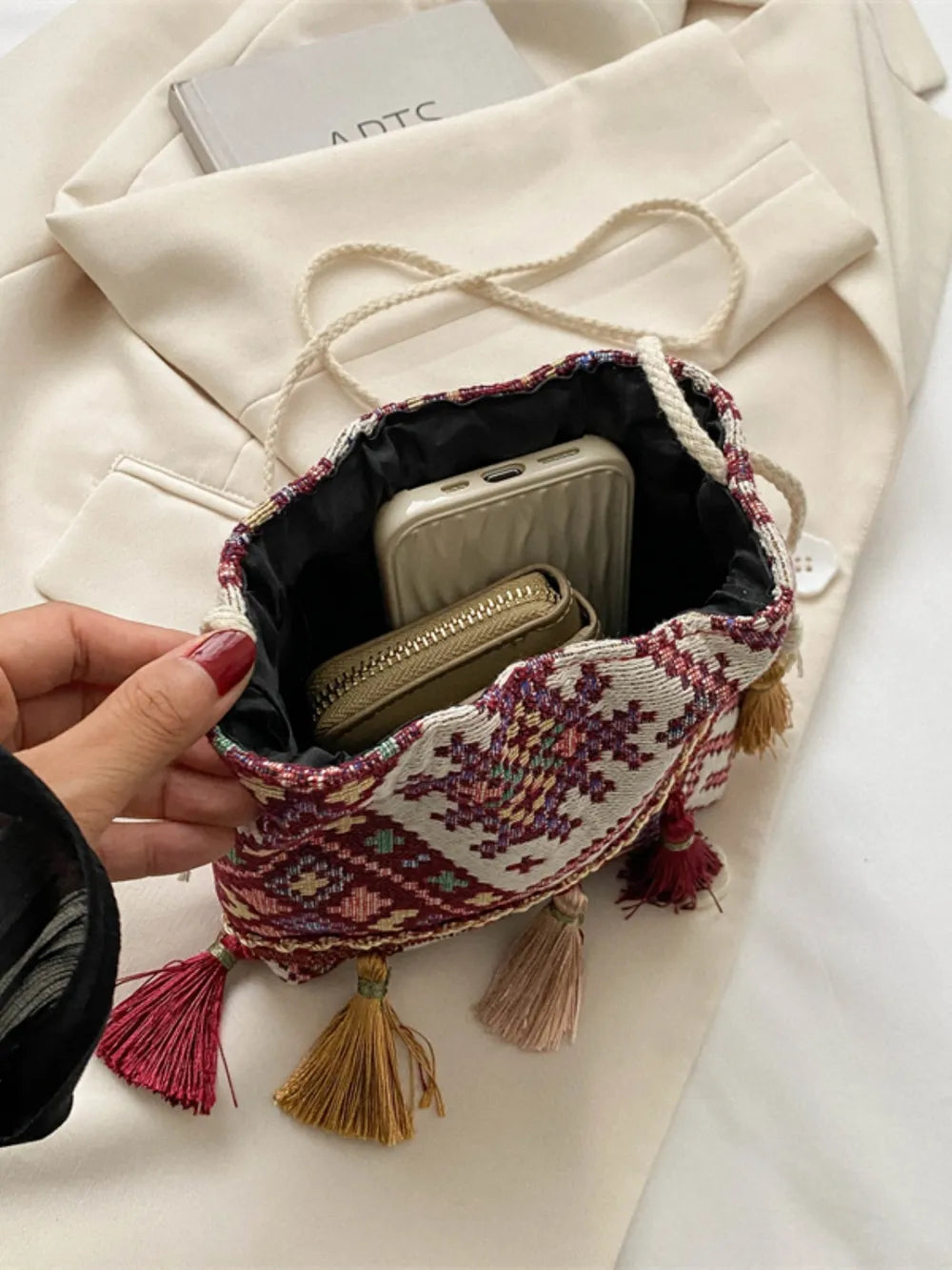 Tassel Spaghetti Strap Shoulder Bag Carauana Store