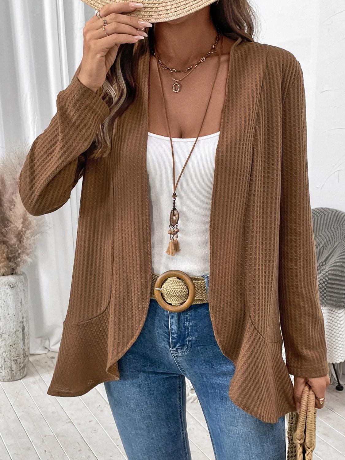 Open Front Long Sleeve Cardigan Carauana Store