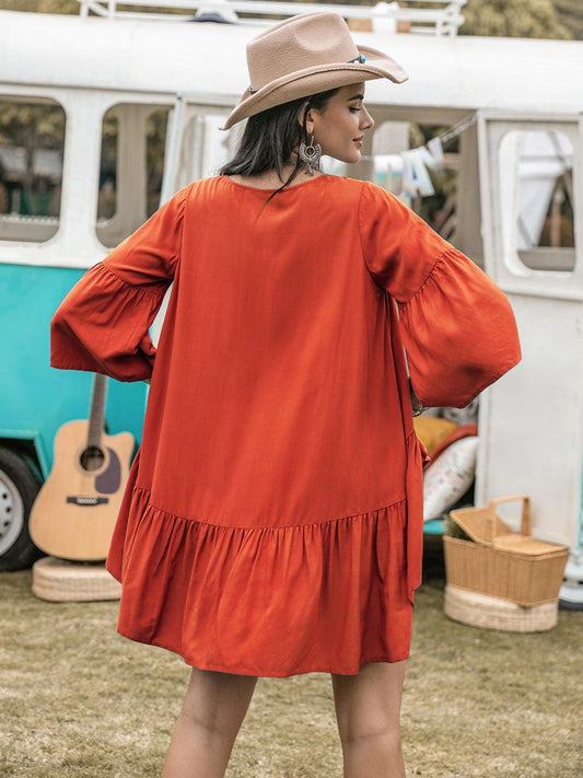 Lace Detail Tied Dropped Shoulder Cover Up Carauana Store