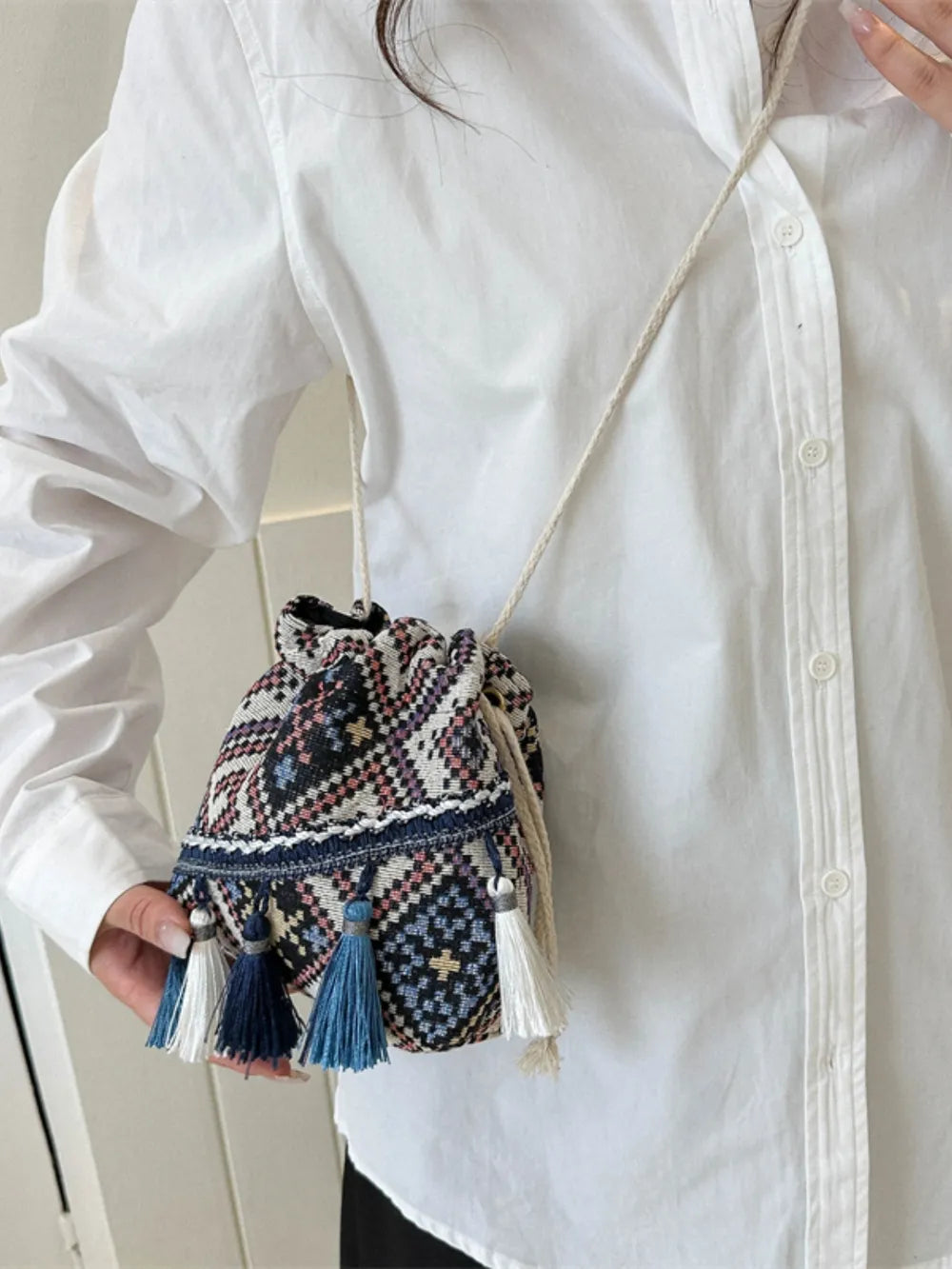 Tassel Spaghetti Strap Shoulder Bag Carauana Store