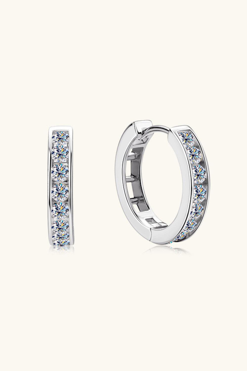 Moissanite 925 Sterling Silver Huggie Earrings Carauana Store
