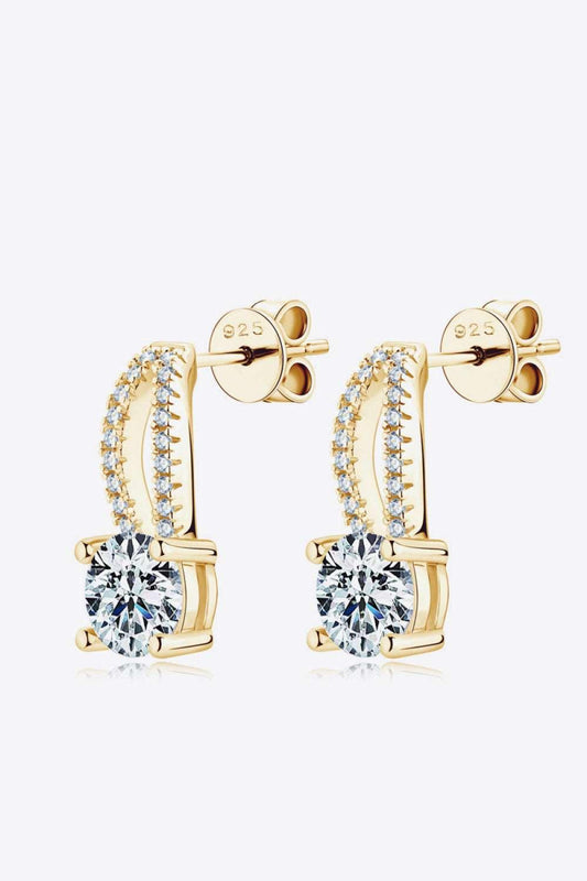 1 Carat Moissanite 925 Sterling Silver Earrings Carauana Store
