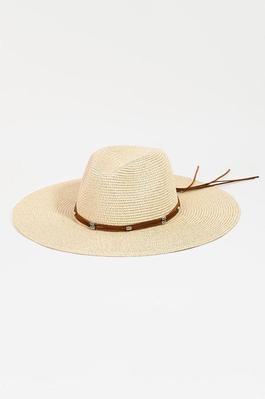 Fame Rope Strap Wide Brim Weave Hat Carauana Store