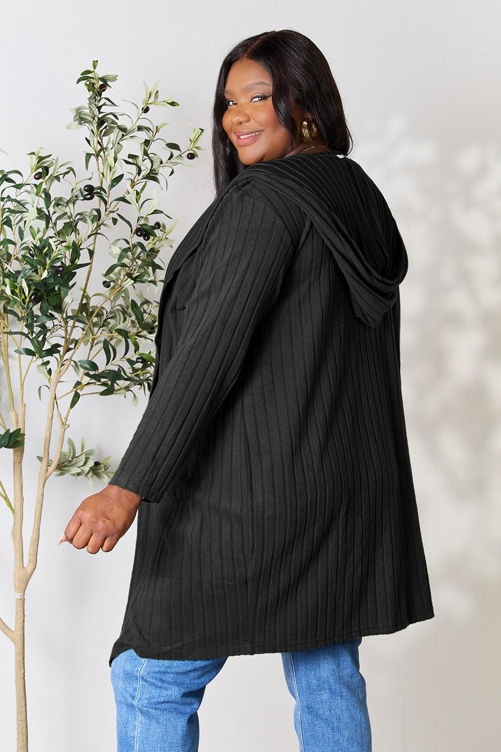Basic Bae Full Size Hooded Sweater Cardigan Carauana Store