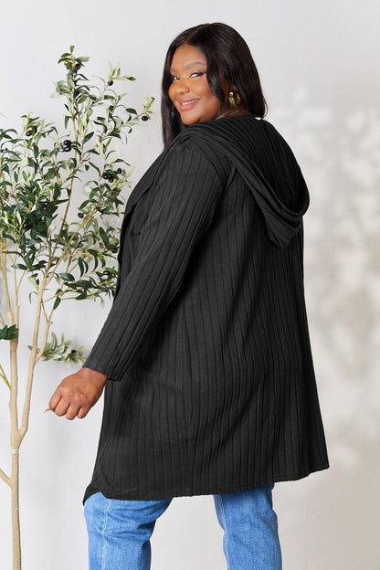 Basic Bae Full Size Hooded Sweater Cardigan Carauana Store