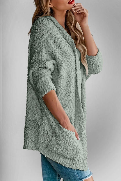Double Take Pocketed Open Front Long Sleeve Cardigan Carauana Store