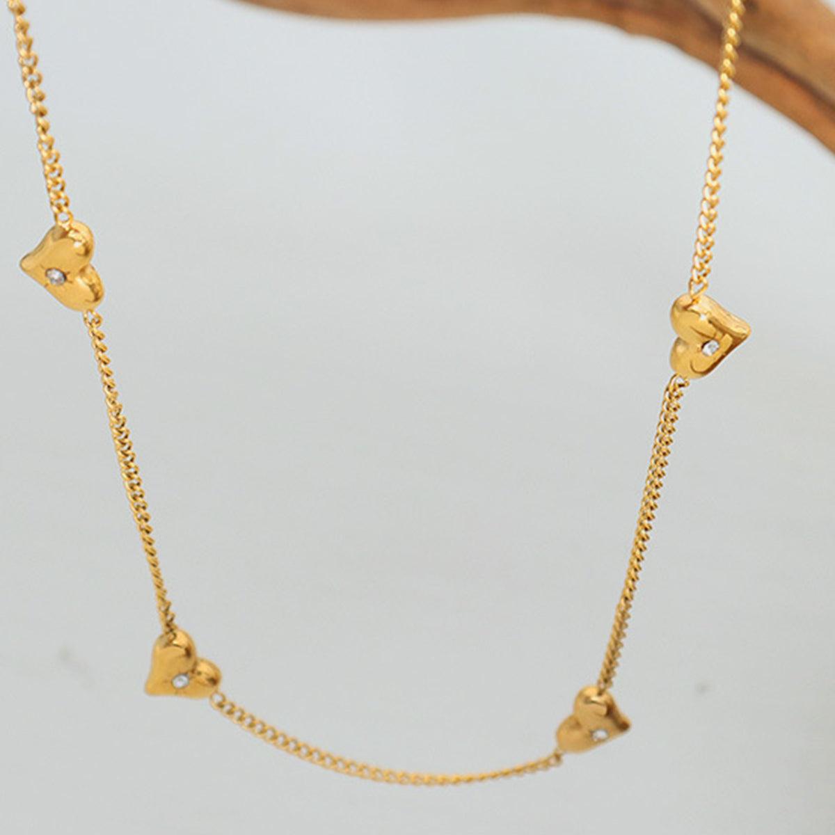 Titanium Steel Zircon Heart Necklace Carauana Store